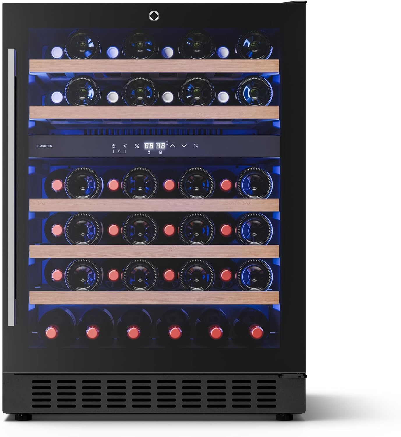 Klarstein Illuminosa Undermount Wine Fridge - 46 Bottles, 2 Zones, 5-22°C, LED, Touch, UV Protection, Quiet, Built-In Wine Fridge