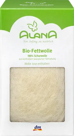Oily wool for plucking, made from organic virgin wool, 50 g