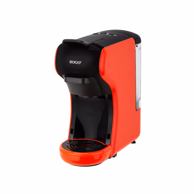 3-in-1 Multi-Capsule Espresso Machine Red 19 Bar 0.6L 1450W for Creamy Espresso, Fast Heating and Wide Compatibility