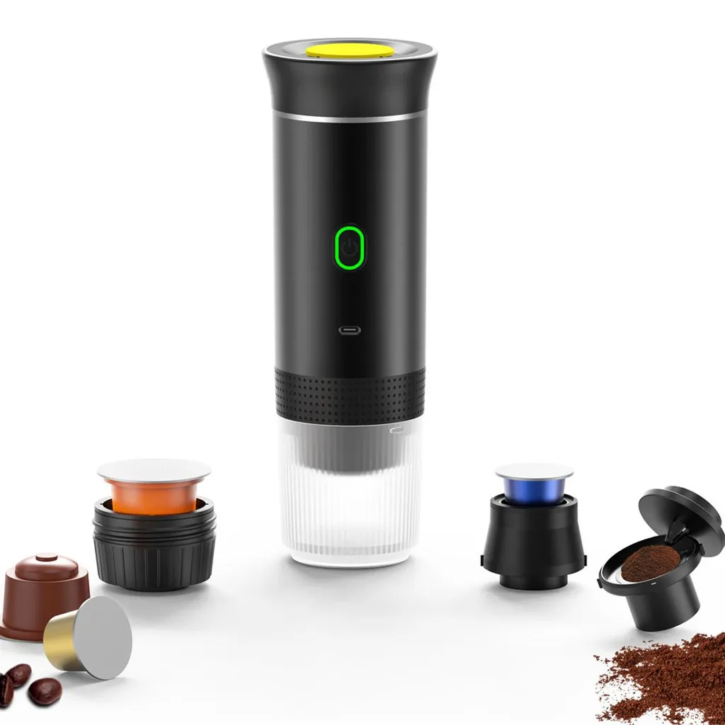 Slyrun 3-in-1 Portable Coffee Maker, Self-Heating, USB Rechargeable, Compact for Office, Travel & Camping, Black