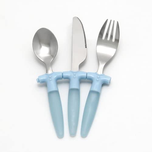 GRAWE 3-pcs. Children Cutlery Set, stainless steel with PP-handle in blue