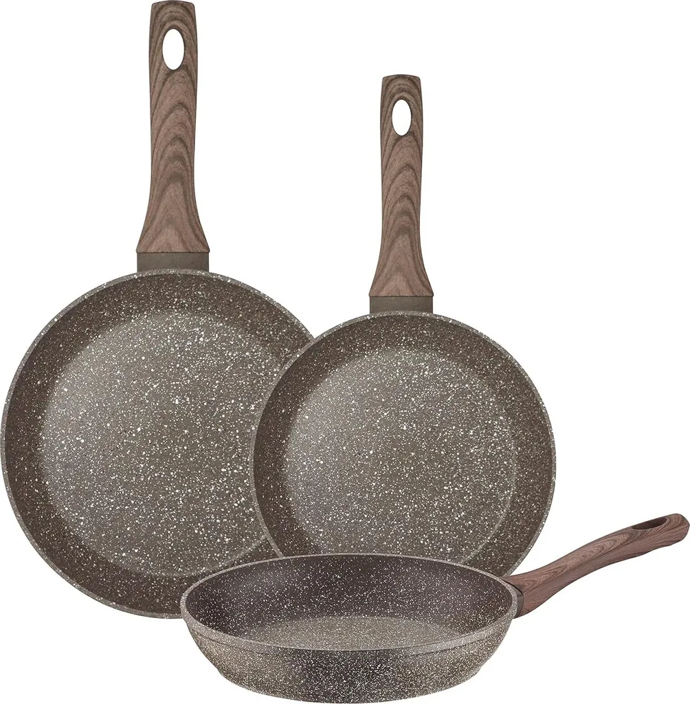 Markenlos 3-piece frying pan set - non-stick coating - suitable for induction
