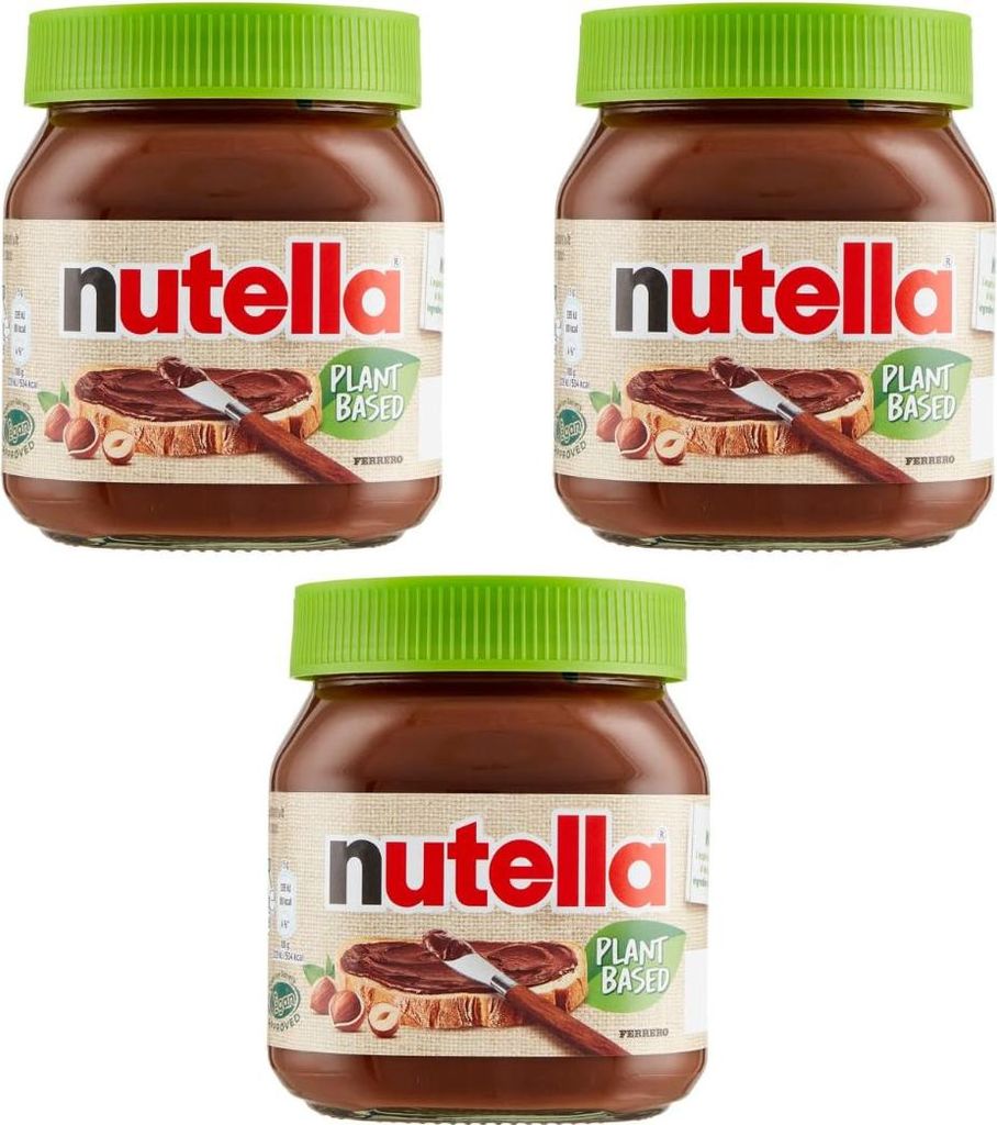 Caffetti 3 x Vegan Nutella, Plant-Based Hazelnut Cream, Spread, Gluten-Free, Lactose-Free, Value Pack (3 x 350 g)
