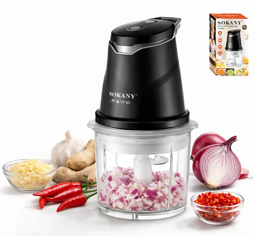 Traumheim 300W Universal Food Processor, 2 Speeds, 4 Blades, 700ml Capacity, Electric, Small Meat Grinder, for Meat, Vegetables, Fruit, Nuts