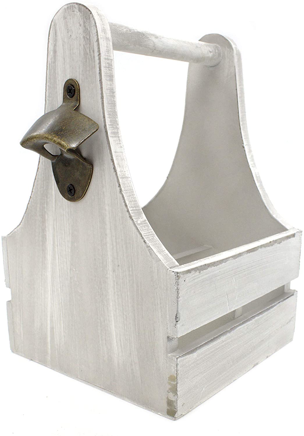 Daro Deko Wooden Bottle Holder With Handle And Bottle Opener 18 Cm X 21 Cm