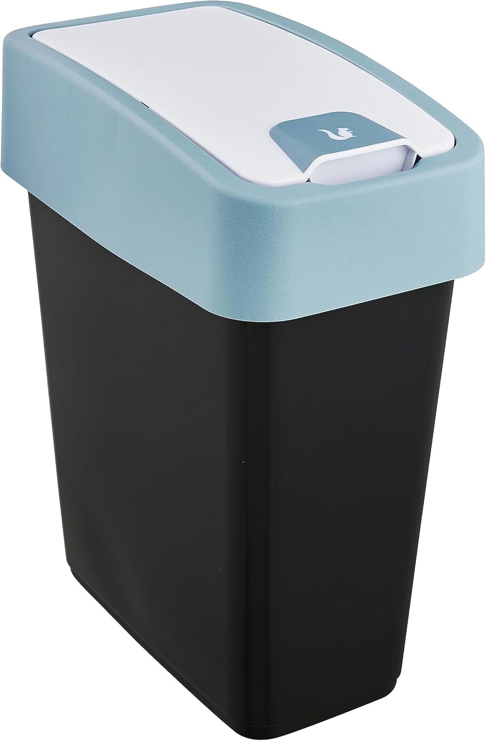 keeeper Premium Waste Bin with Flip Lid, Soft Touch, 10 L, Magne, Nordic Blue