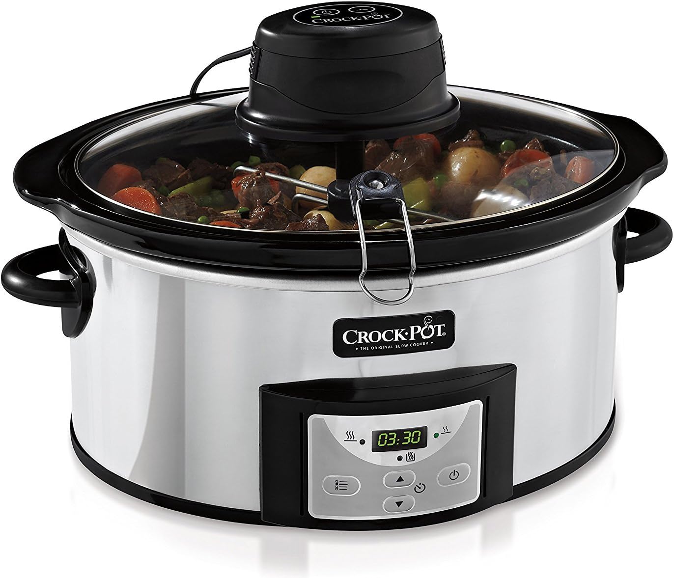 Crockpot Slow Cooker with Automatic Stirring Function | With Programmable Controls | 5.7L (for 5-6 people) | with Automatic Mixer | Stainless Steel [CSC012X]