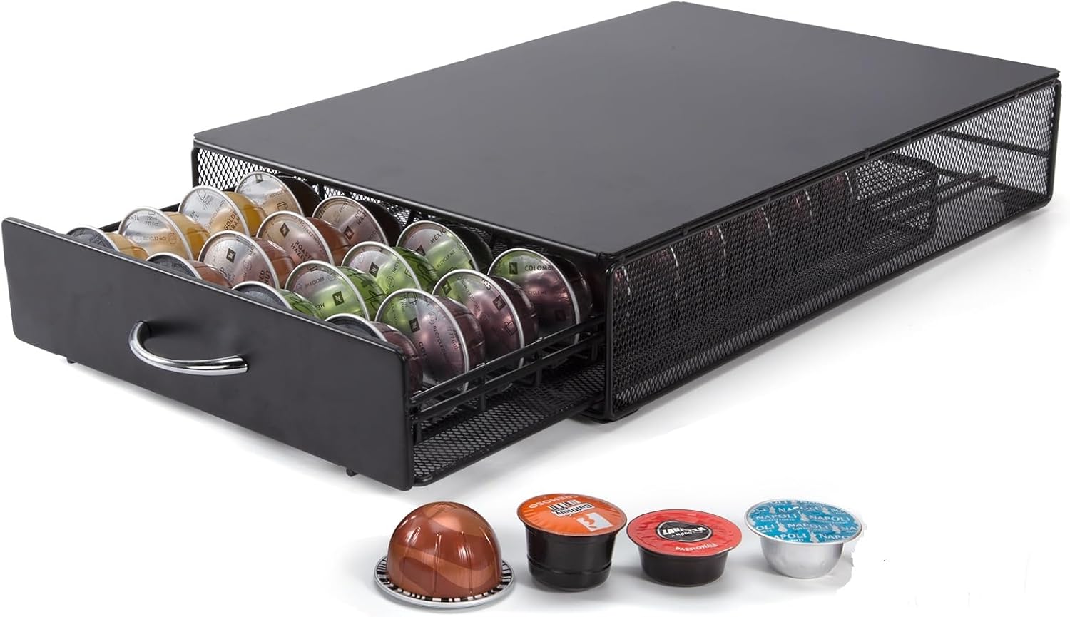 SYSYLY Capsule Holder Drawers for Capsules Compatible with Nespresso Vertuo Capsules Cafissimo Capsules, Coffee Capsules Storage of 40 Capsules for Kitchen Office