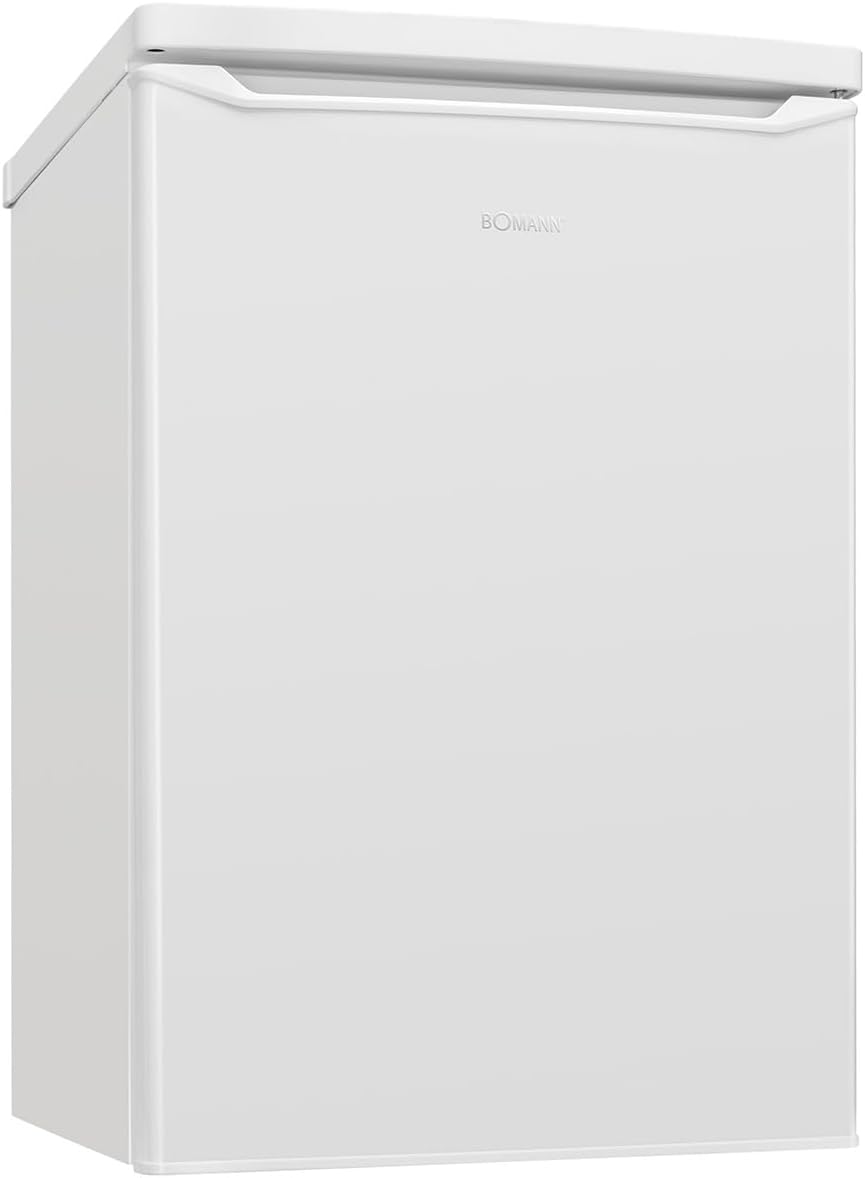 Bomann KS 7251 Fridge with Freezer, 109 Liters, Energy Efficient, Quiet & Compact, 2 Shelves, Fruit & Vegetable Compartment, 4-Star Freezer, Door Hinge Changeable, White