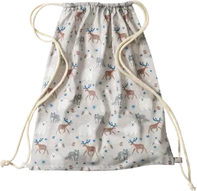 ALANA Gym bag with polar bear & wolf pattern, approx. 32 x 40cm, gray, 1 piece