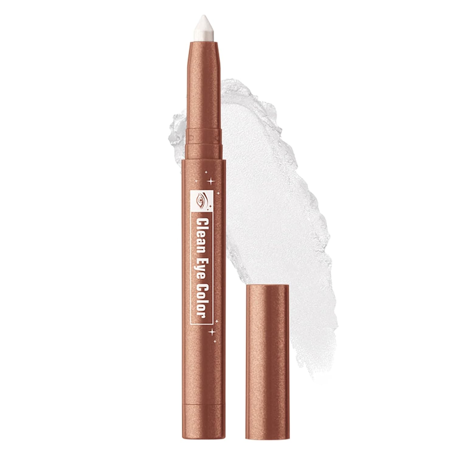 EONFAVE Eyeshadow Pen, White Cream Eyeliner Waterproof, Shimmer Eyeshadow Stick, Durable & Smudge-proof Highlighter Stick for Eye Makeup, Cream Glitter Eyeshadow Pen for Wrinkle Free Eyes, Smooth Texture