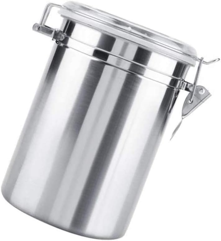 VICMAT Coffee Canister Airtight Stainless Steel Large Capacity Coffee Container for Coffee Beans Tea Sugar 10 x 10 x 17 cm
