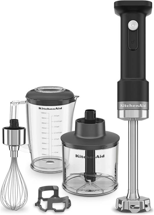 Kitchenaid Cordless hand blender I Kitchenaid Go I Portable hand blender with additional chopper and whisk I Black