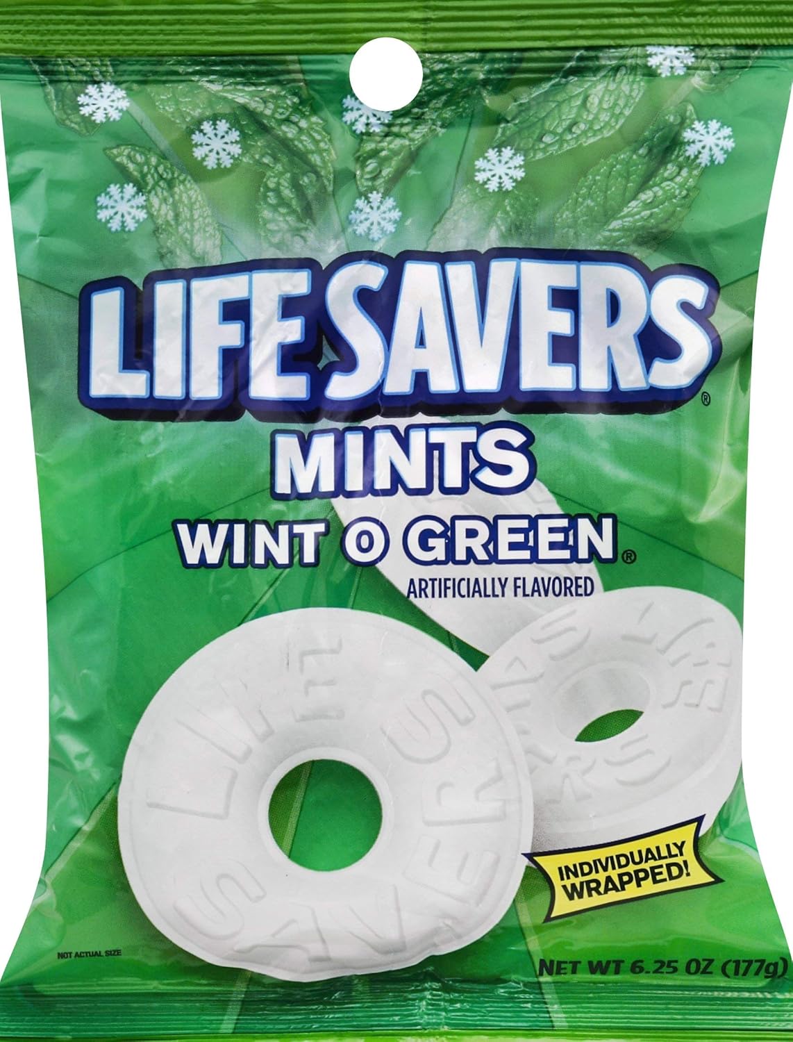 Life Savers Wint O Green Mints Candy Bag, 6.25 ounce 177.18g