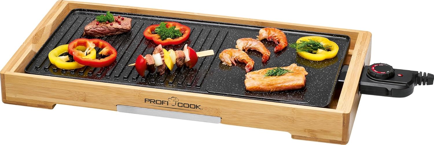 Profi Cook PC-TYG 1143 Table-top Metal teppanyaki hob - ProfiCook PC-TYG 1143, Table-top, Metal, Black, Wood, Rotary, 510 x 250 mm