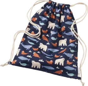 ALANA Gym bag with animal pattern, blue, approx. 32 x 40 cm, 1 piece