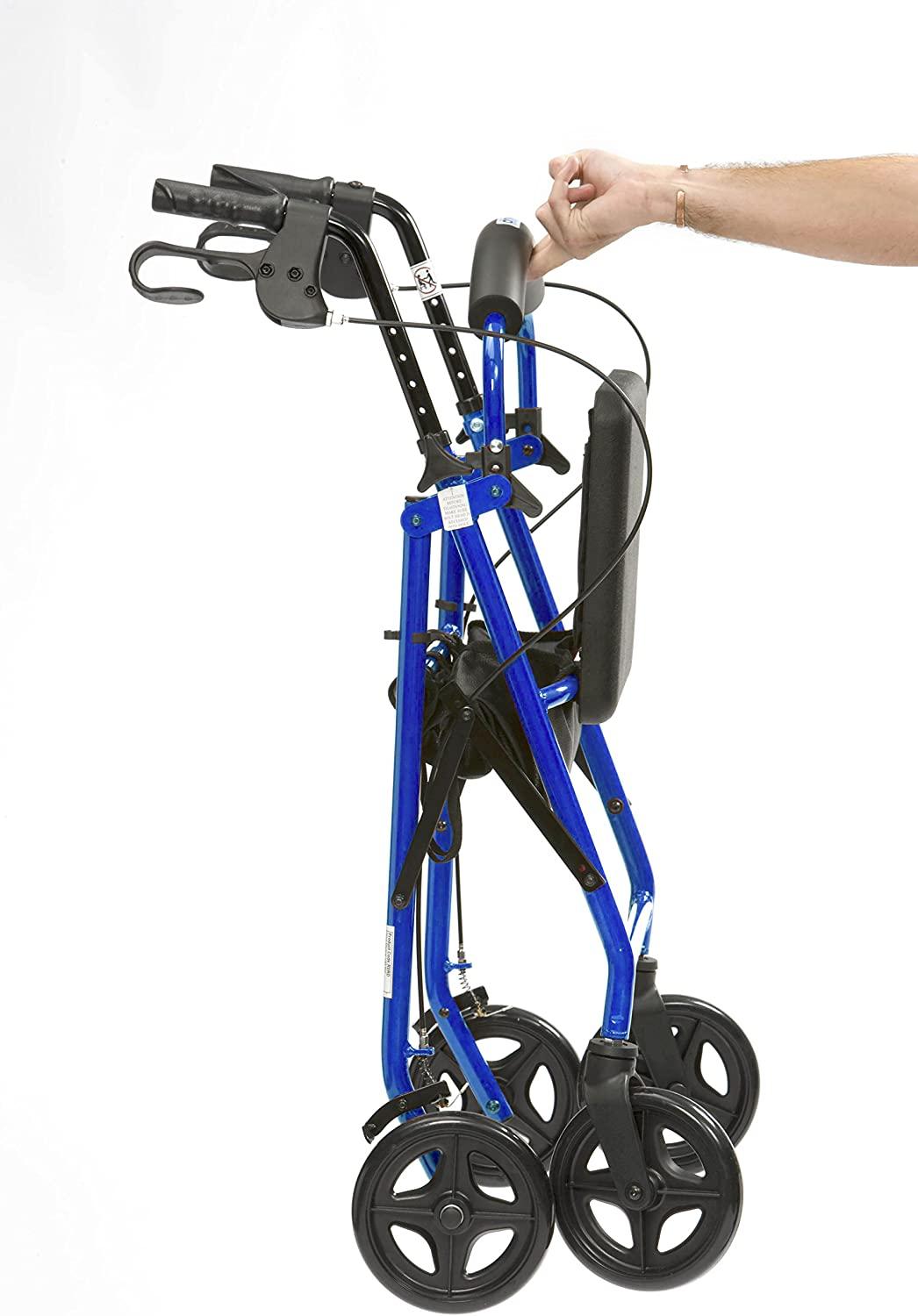 Drive Medical R8BL-23 Lightweight Aluminium Padded Seat Rollator Blue