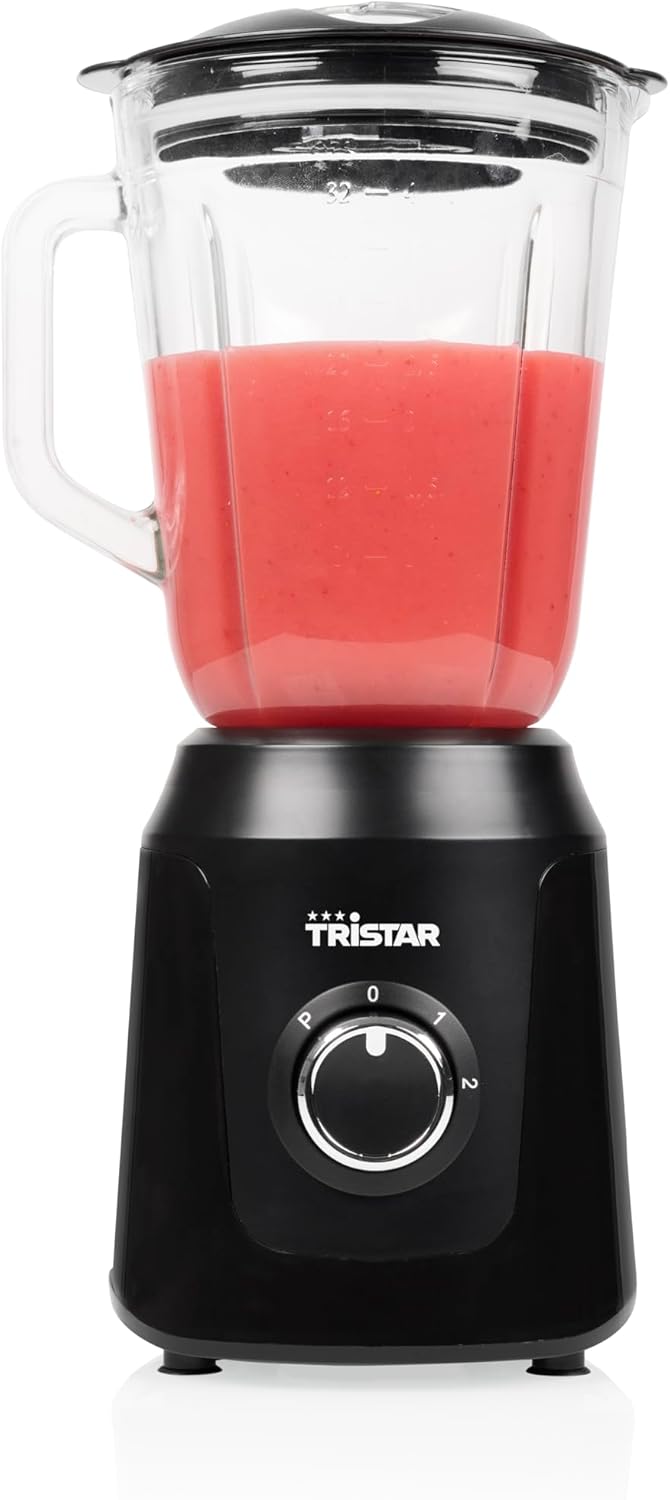 Tristar Stand Mixer, 1 L Glass Mixing Container, 2 Speed Levels, Pulse Function for Crushing Ice, Dishwasher Safe Parts, Black, 350 W, Smoothie Maker BL-4482