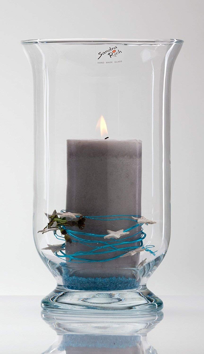 Glass Vase Hurricane Round 25 Cm Ø 15,5 Cm Clear By Sandra Rich