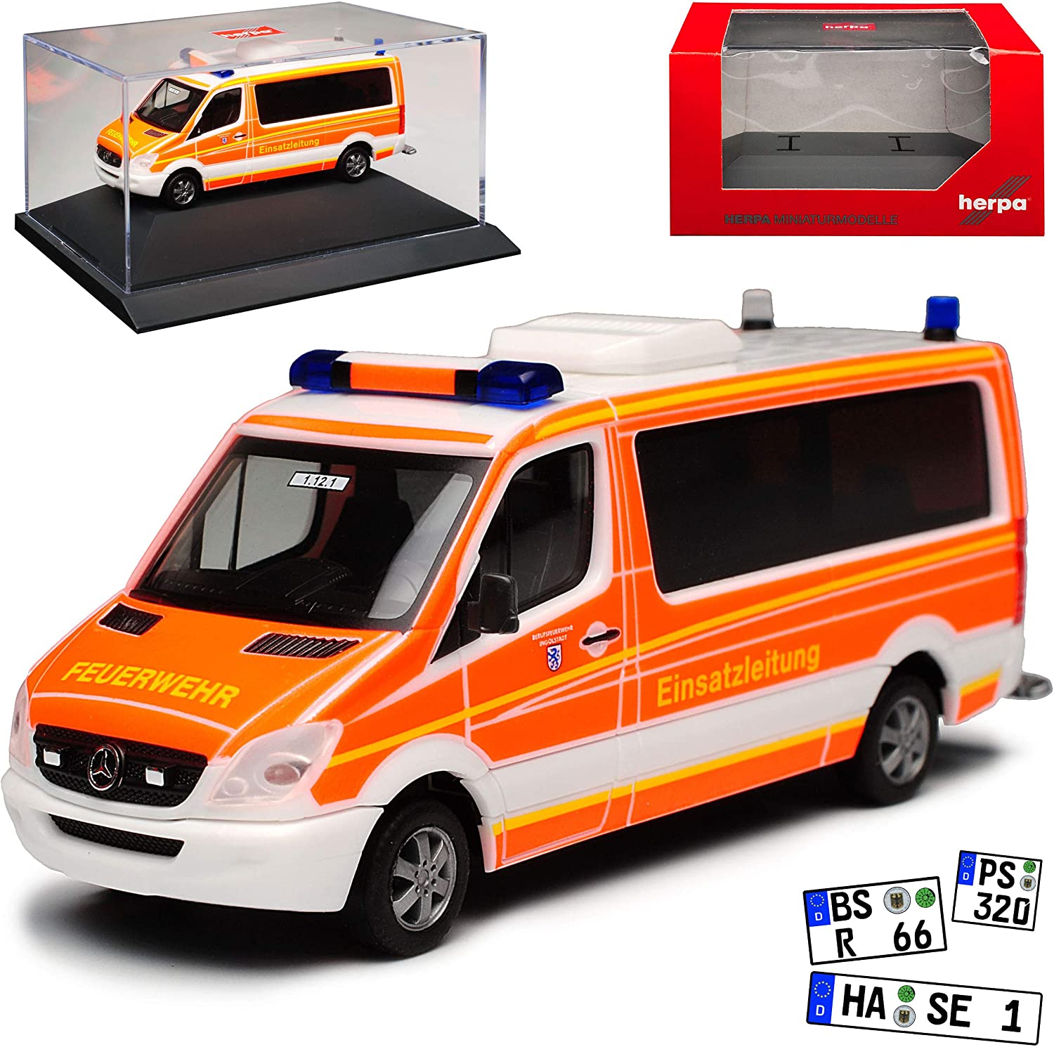 Herpa Mercedes-Benz Mercedes-Benz Sprinter Ii Transporter Personen Team Leader Feuerwher Ingols