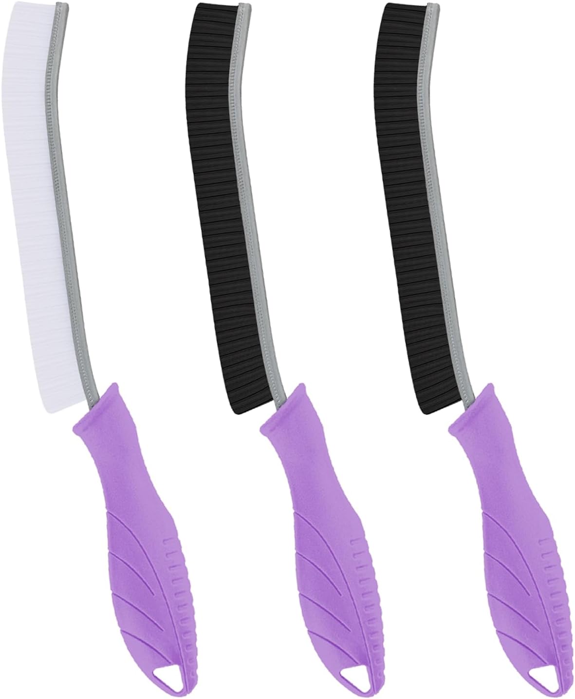 TQRR Hard Bristle Grout Cleaning BrushThin Grout Cleaning Brush, Small Cleaning Brush, Kitchen Brush, Cleaning Tool for Toilet, Bathroom, Home, Bathtub, Sink (3, Purple)