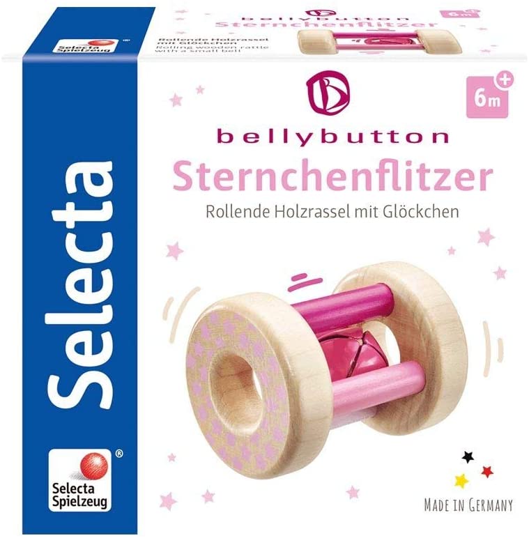 Selecta Bellybutton 64001 Grasping Toy and Rattle 7 cm Pink