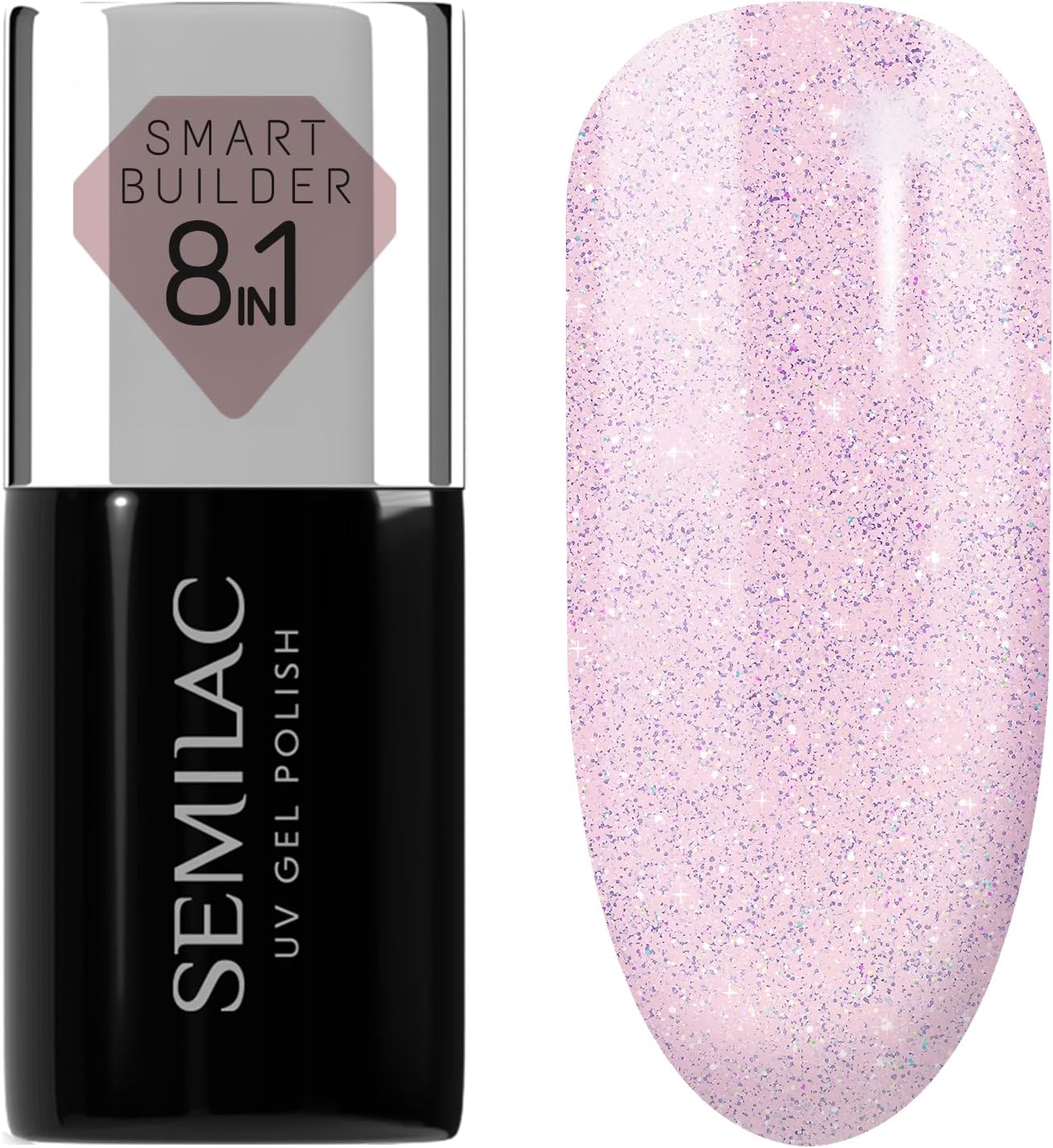 806 Semilac Smart Builder Glitter Delicate Pink 7 ml