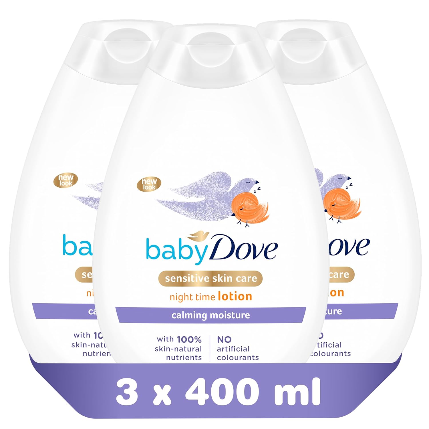Baby Dove Soothing Night Lotion - Gentle Nourishing for Babies, 400 ml, Pack of 6
