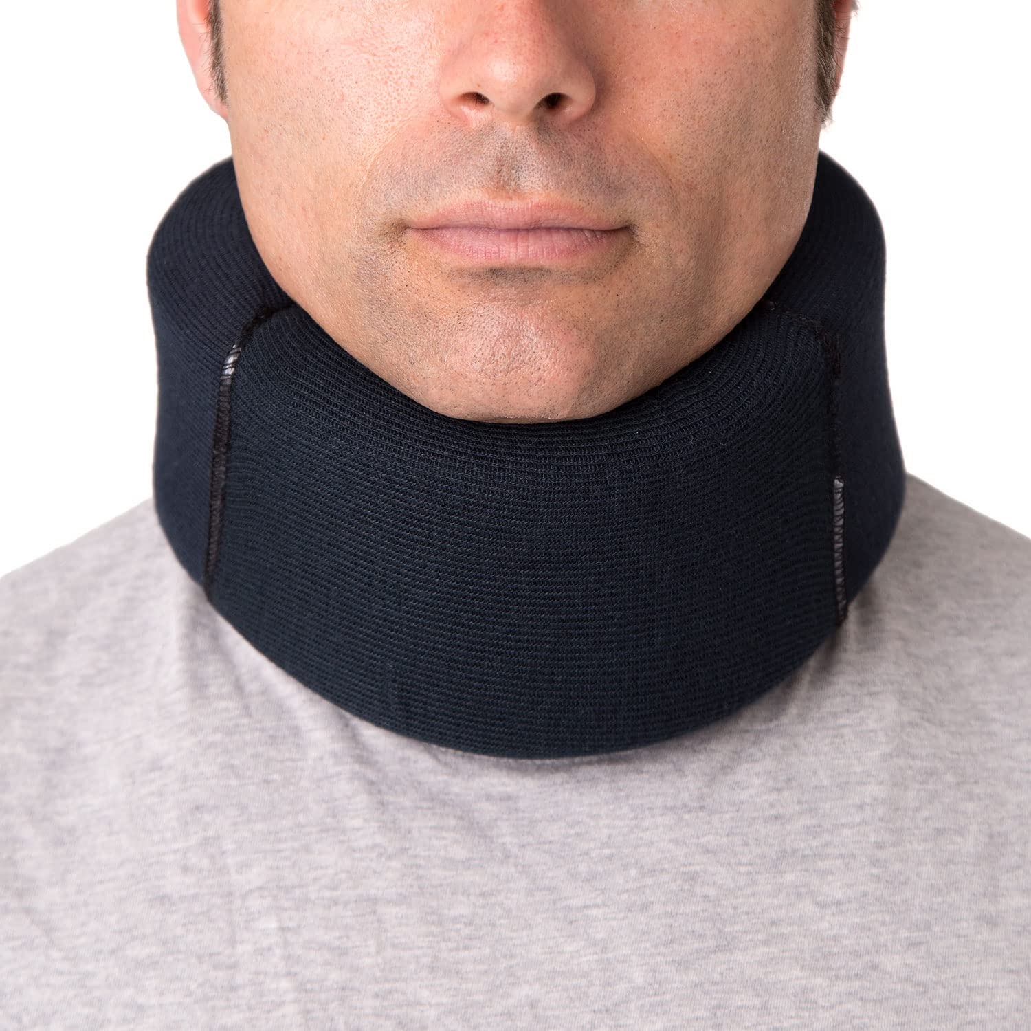 Ortones Store Soft Collar with Removable Cover - Neck Support - Pain Relief and Pressure Relief of Spine, One Size Fits All - Blue