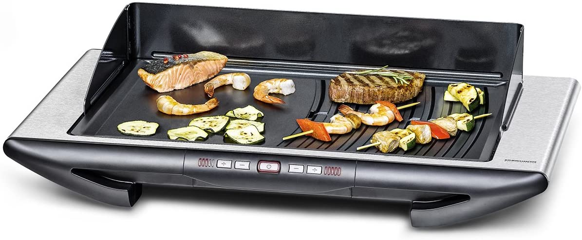 Rommelsbacher BBQ Gourmet Deluxe – Design Side Table Grill – 2000 Watt – 2012/Stainless Steel/Black