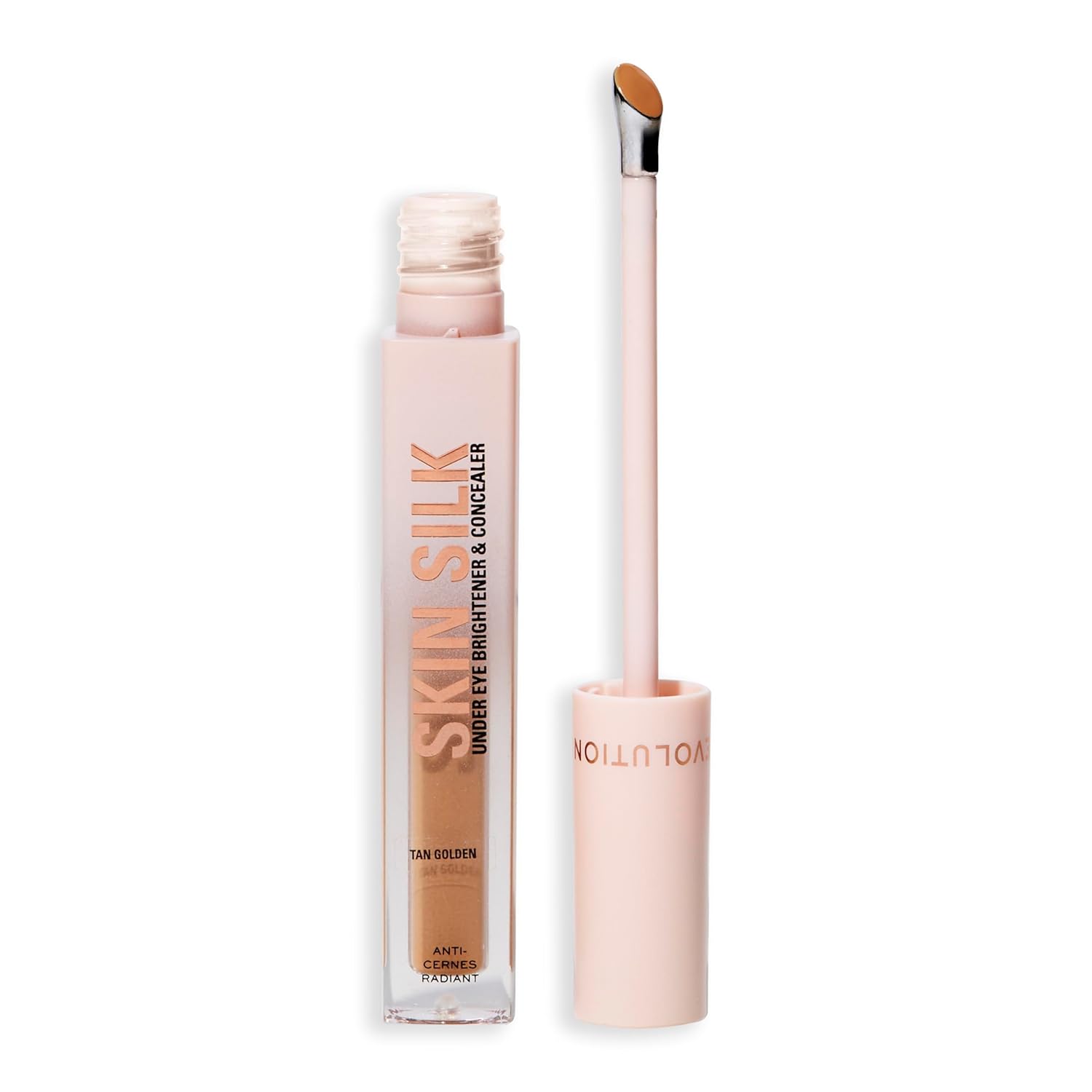 Revolution Beauty London Revolution Skin Silk Radiant Serum - Eye Brightener - Hydrates and Smooths with Hyaluronic Acid and Squalane - Vegan & Cruelty-Free - Tan Golden - 4 ml