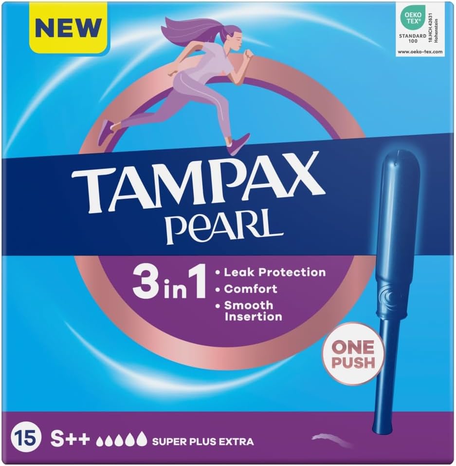 Tampax Pearl Super Extra Plus Tampons with Applicator (Pack of 15)