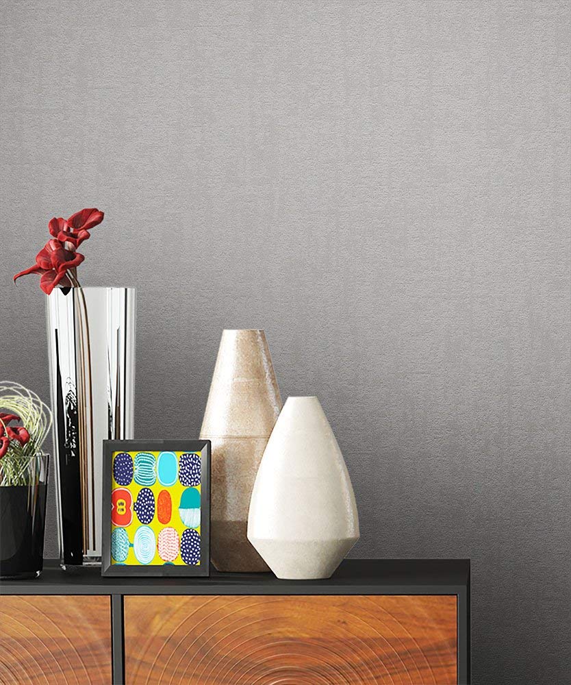 Newroom Design Newroom Non-Woven Wallpaper Baroque Wallpaper Grey Silver Black Classic Mod