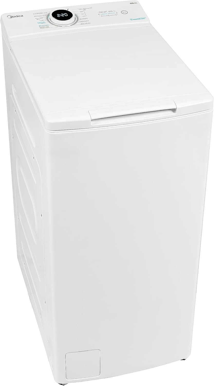 Midea Top Loader Washing Machine MF10ET80B / 8 kg / A / 1300 rpm / BLDC Inverter Mortor / Steam Function / SoftOpener/XL Door Opener/Short 15 \'& 45\' / Multiple Temperature Options / AquaStop, White