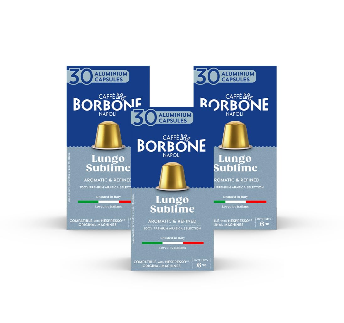 Caffè Borbone Lungo Sublime – 90 Coffee Capsules – Aromatic and Fine – Compatible with Nespresso* Household Espresso Machines