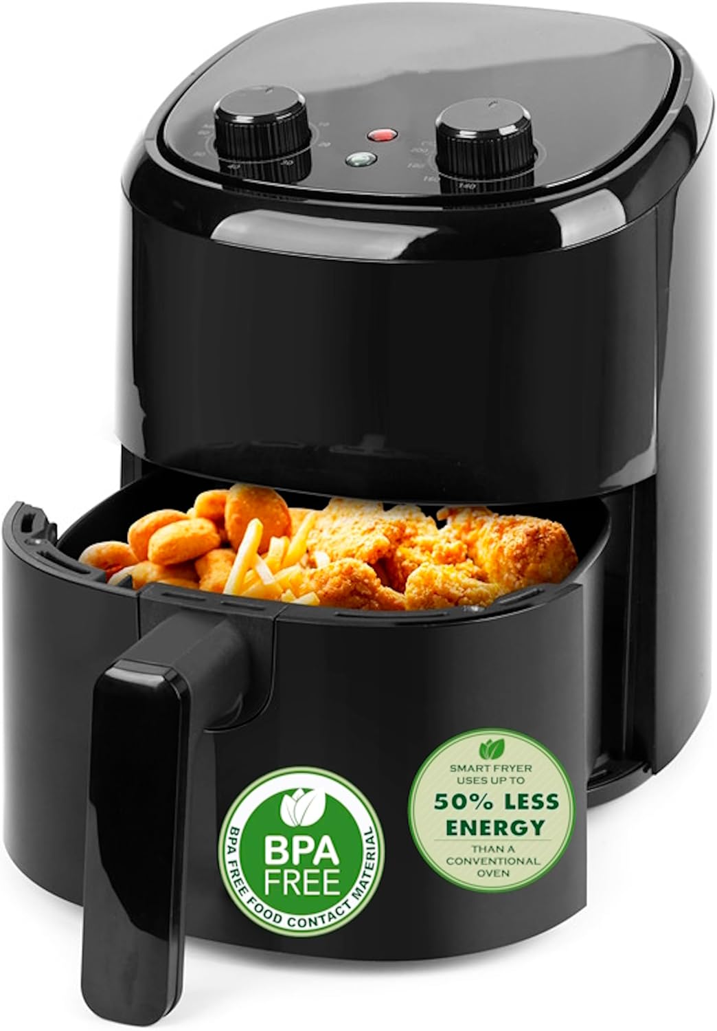 Emerio AirFryer Hot Air Fryer, 2.2 L Volume for 1 Person or as a Second Device, Frying with Hot Air without Oil, Healthier Frying, Cool Touch, BPA-Free, Quick Heating, 1000 W