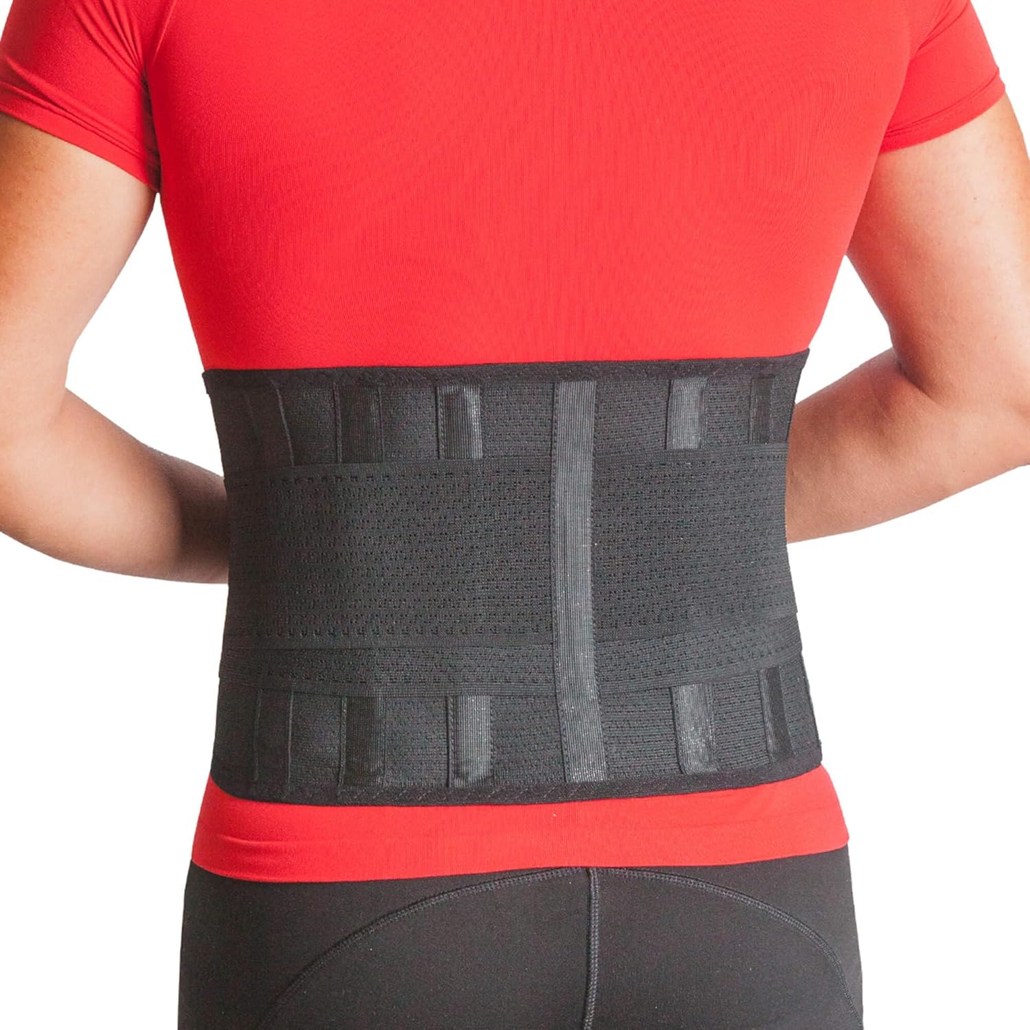 MEK 3008 Orthopedic Back Brace with 6 Support Stays - Certified Medical Device - Lumbar Support for Men & Women, Breathable Back Belt for Back Pain Relief (S)