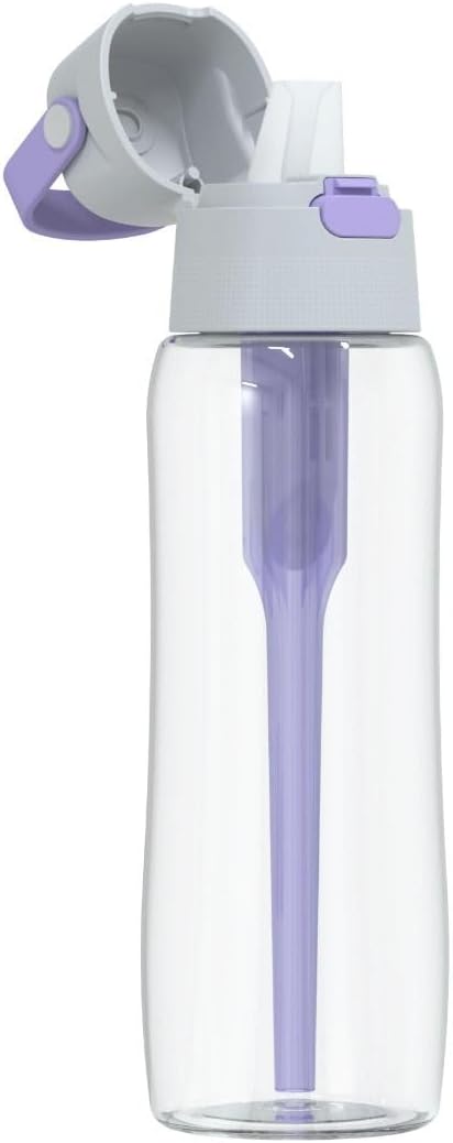 DAFI Store DAFI Solid Water Bottle with Filter and Straw, 0.7 L, Purple, Water Bottle with Water Filter, BPA-Free, Sports Bottle with Filtered Water for Travel, Filter Bottle Outdoor + Activated Carbon Filter