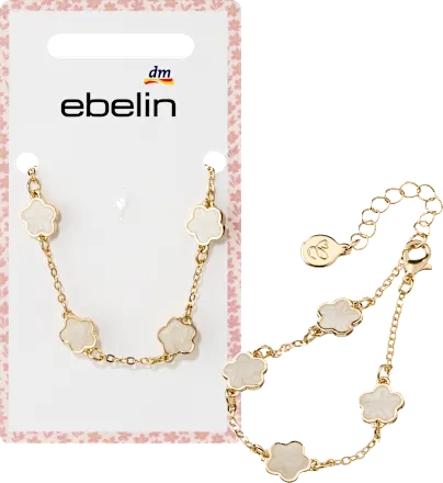 ebelin Bracelet with flowers, gold look, 1 pc.