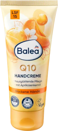 Balea Hand cream Q10 with apricot oil and LSF15, 100 ml