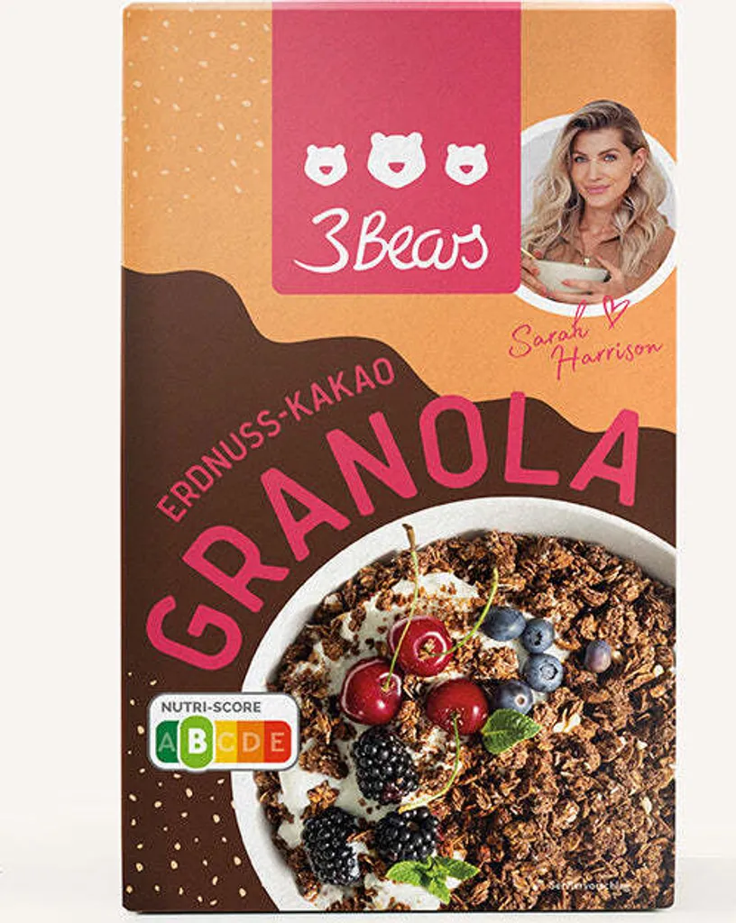 3Bears X Sarah Harrison Granola – Erdnuss-Kakao – 325g