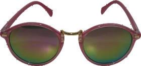 SUNDANCE Sunglasses adults pink frame & colorful mirrored lenses, 1 piece