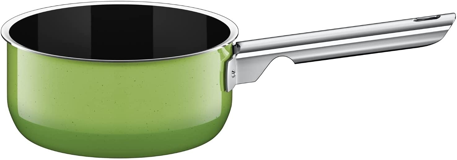 Silit 2104299219 Passion saucepan Diameter 16 cm 1.3 L Rim Silargan Function Ceramic Suitable for Induction Cookers Dishwasher Safe Green Enamel