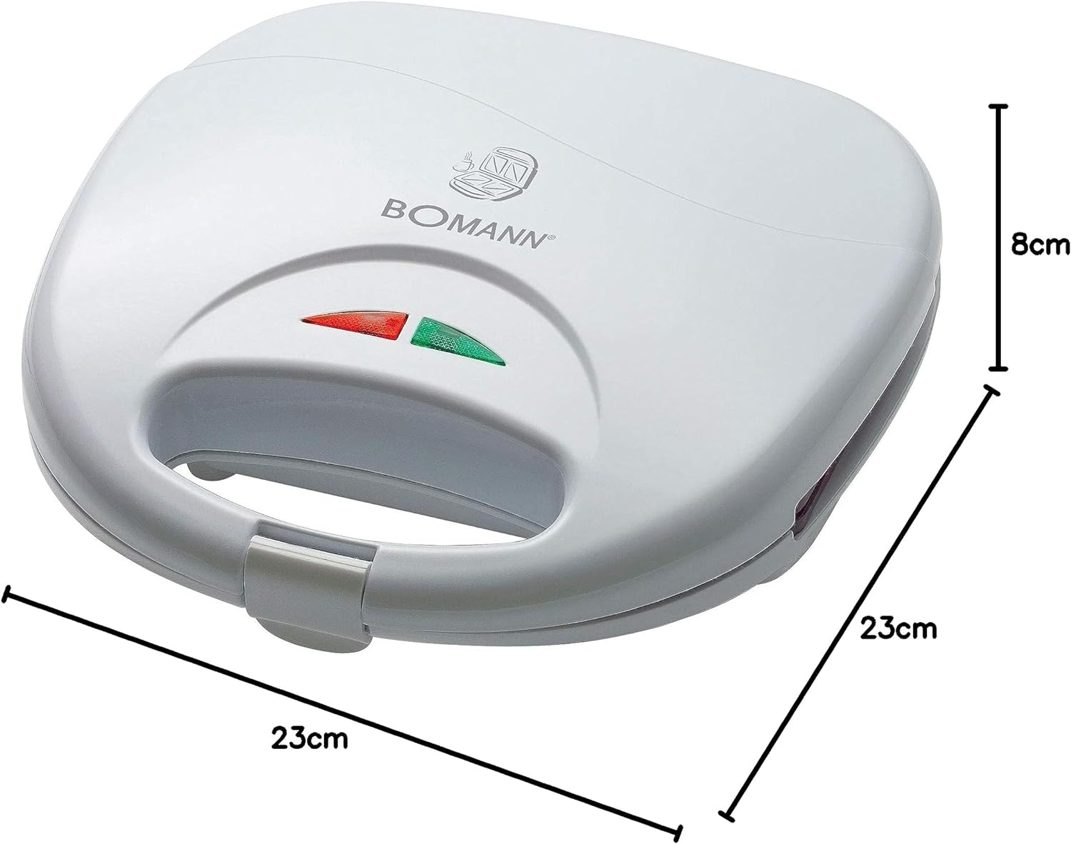 Bomann ST 5016 CB Sandwich Toaster, Triangular Sandwich Plates, Automatic Temperature Control, with 2 Indicator Lights, Non-Stick Coating, Overheating Protection, Blue
