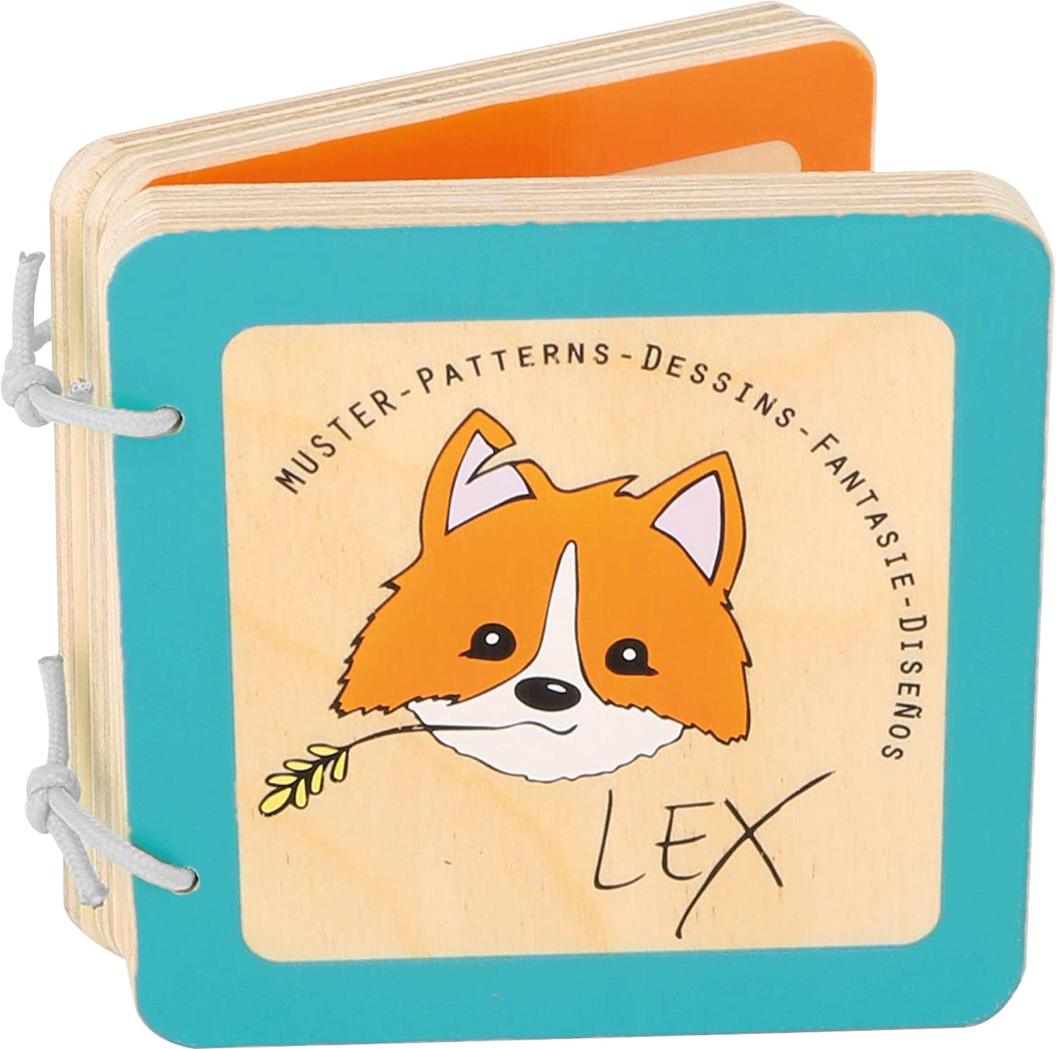 small foot Lex 10863 Wooden Baby Book - Supports Babies and Toddlers with Pattern Recognition - 12 Months +
