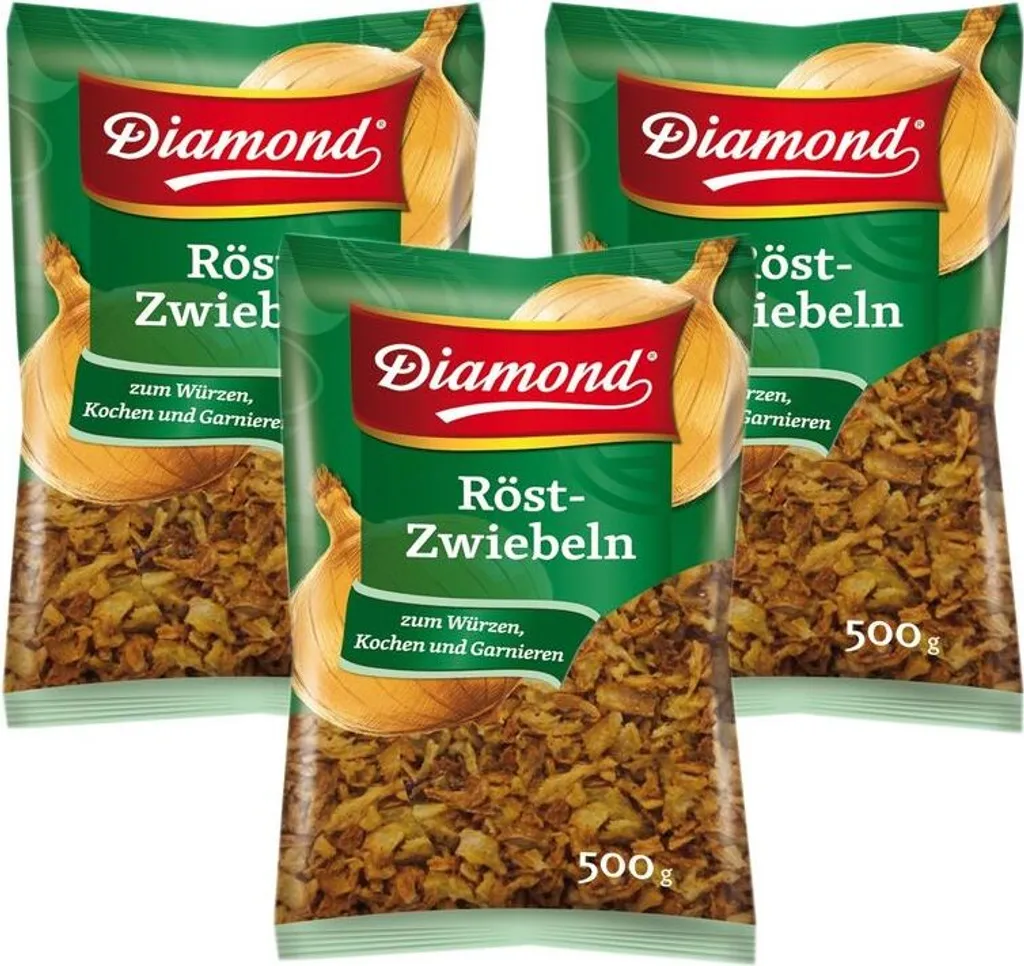 3-pack DIAMOND Roasted Onions (3 x 500g) | Roasted Onions | Fried Onions 1500g