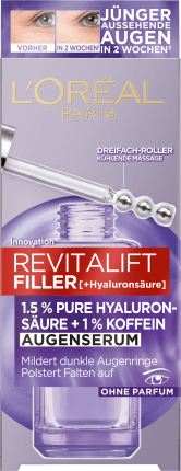 L'Oréal Paris Eye Serum Revitalift Filler Hyaluron + Caffeine, 20 ml