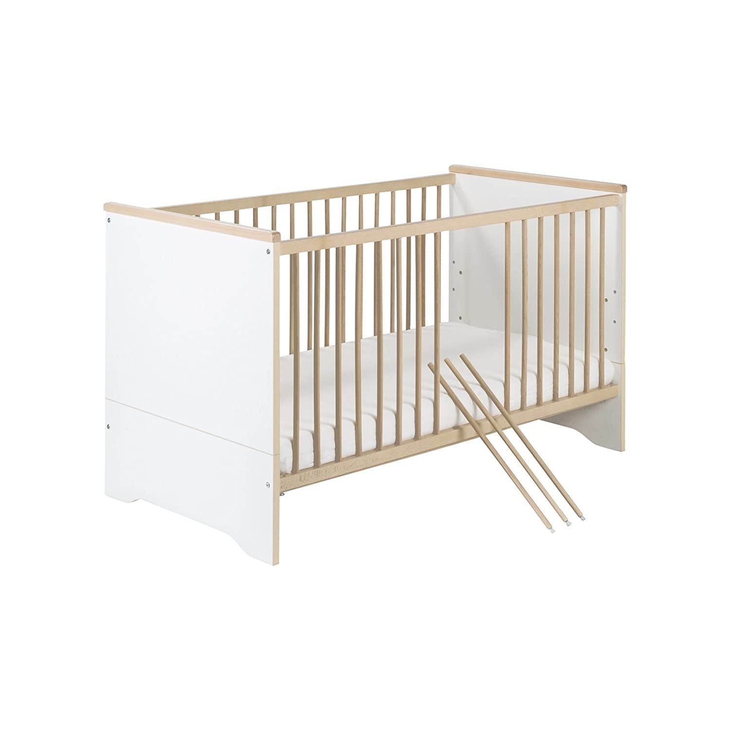 Schardt Tokyo Transformable Combi Cot 70 x 140 cm White/Altmühl Beech