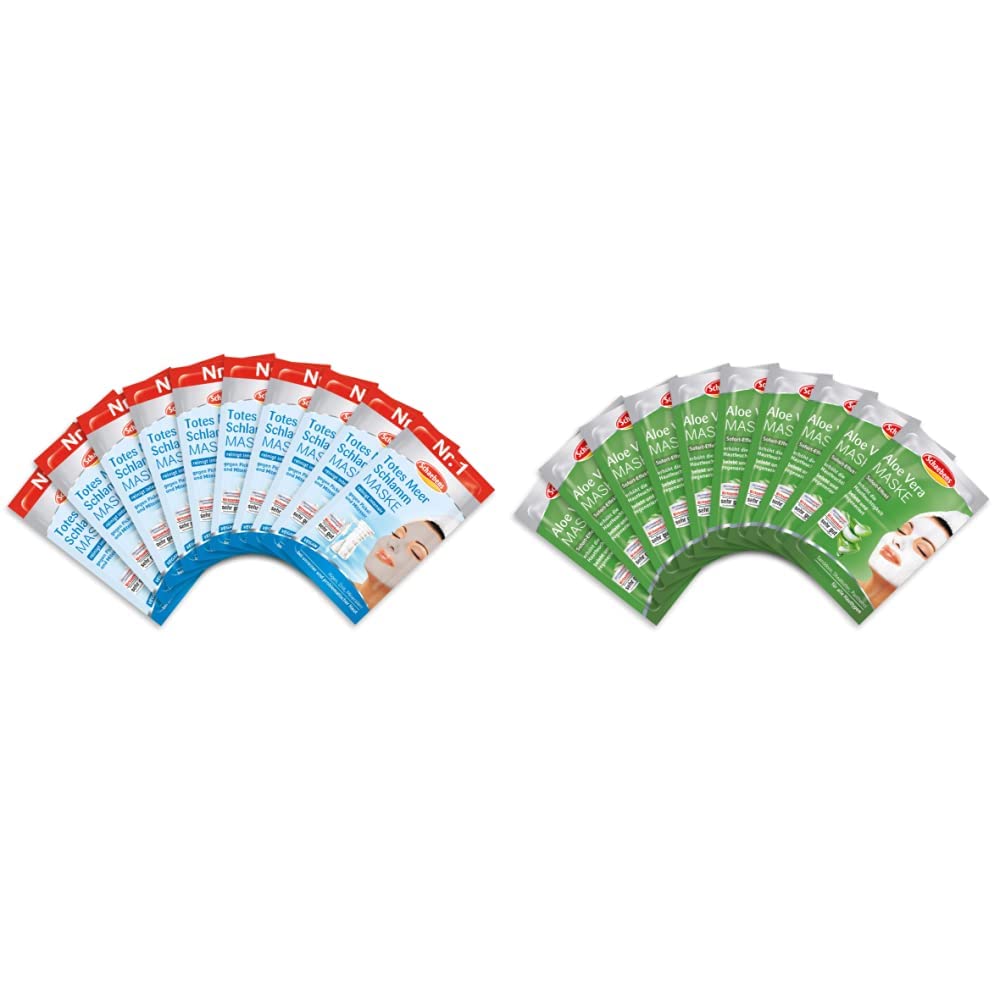 Schaebens Totes Meer Maske, 10 x 15 ml & Aloe Vera Maske, 10er pack (10x 10 ml)