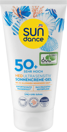 SUNDANCE Sunscreen gel, med ultra sensitive, LSF 50+, 150 ml